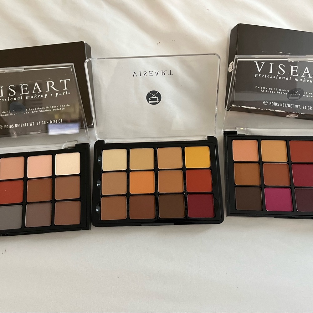 3 Viseart Palettes—Neutral Matte, Warm Matte, Neutral Matte 2 Milieu